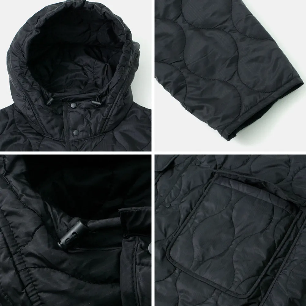 REMI RELIEF Coats^/ Nylon Rip Gourd Quilted Coat Hoodie