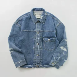 REMI RELIEF Jackets^/ 14OZ DENIM 1st JKT (repaired) blue