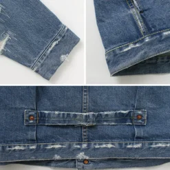 REMI RELIEF Jackets^/ 14OZ DENIM 1st JKT (repaired) blue