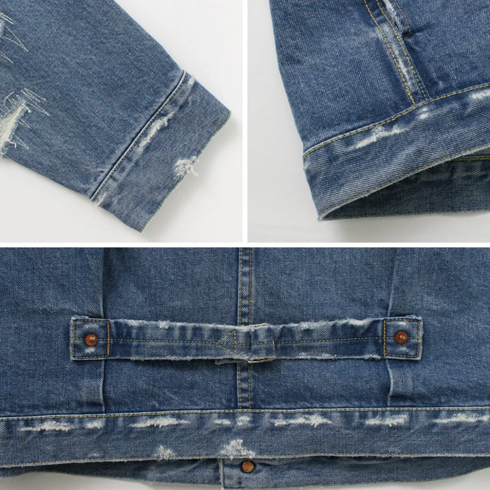 REMI RELIEF Jackets^/ 14OZ DENIM 1st JKT (repaired) blue