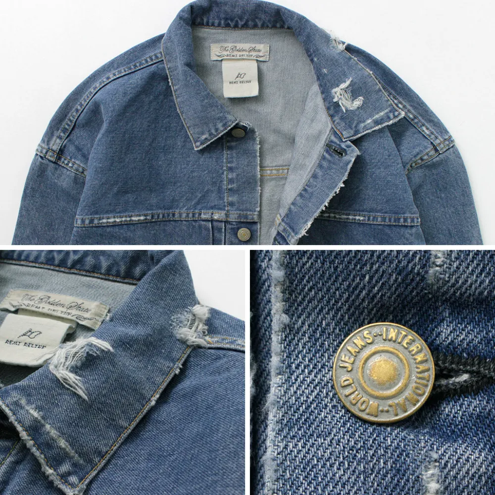 REMI RELIEF Jackets^/ 14OZ DENIM 1st JKT (repaired) blue