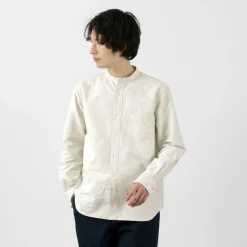ROCOCO Shirts^/ American Ox Band Collar Shirt