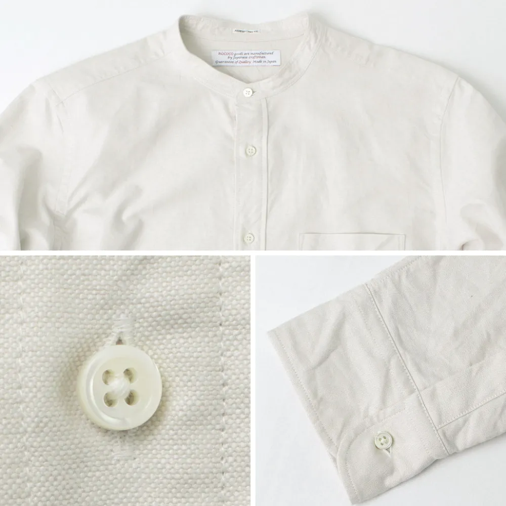 ROCOCO Shirts^/ American Ox Band Collar Shirt