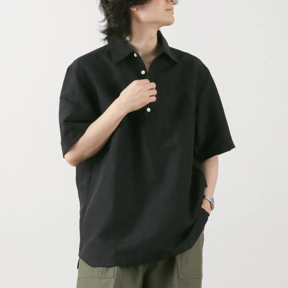 ROCOCO Shirts^/ Cupro linen woven poloshirt