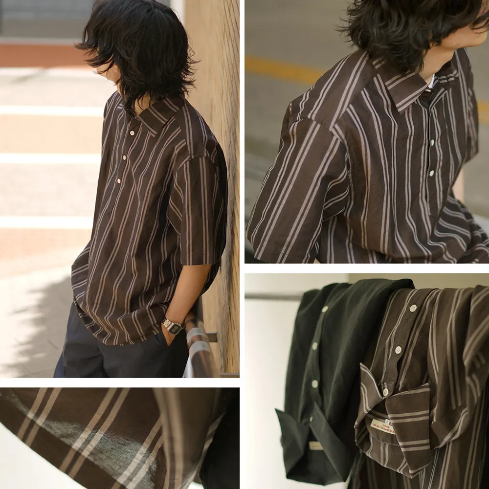 ROCOCO Shirts^/ Cupro linen woven poloshirt