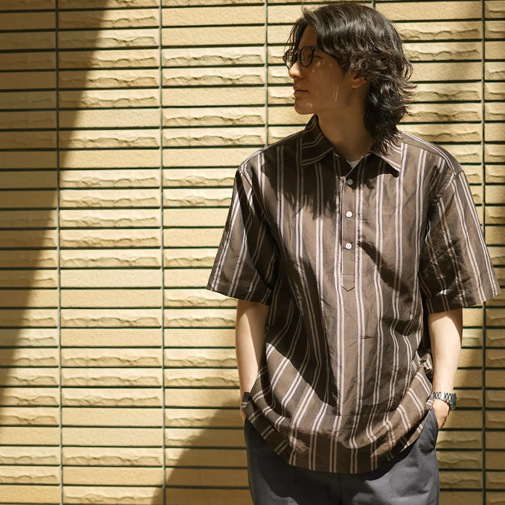 ROCOCO Shirts^/ Cupro linen woven poloshirt