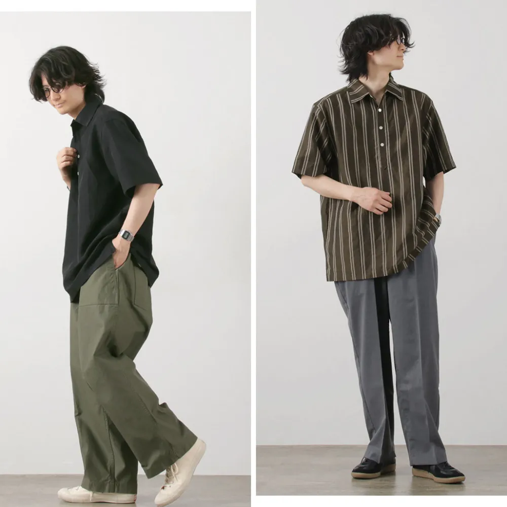 ROCOCO Shirts^/ Cupro linen woven poloshirt
