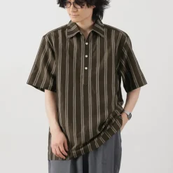 ROCOCO Shirts^/ Cupro linen woven poloshirt