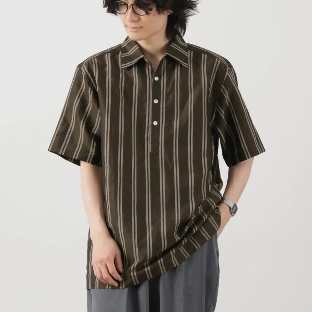 ROCOCO Shirts^/ Cupro linen woven poloshirt