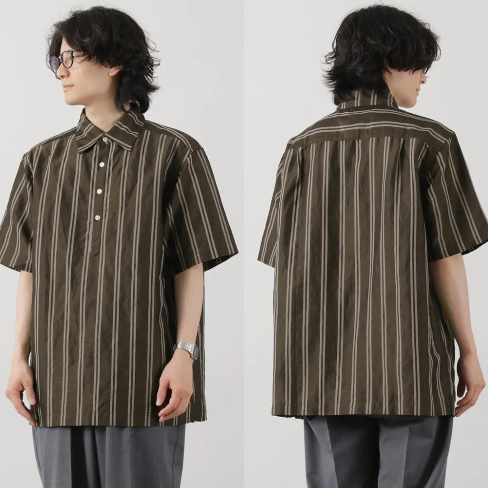ROCOCO Shirts^/ Cupro linen woven poloshirt