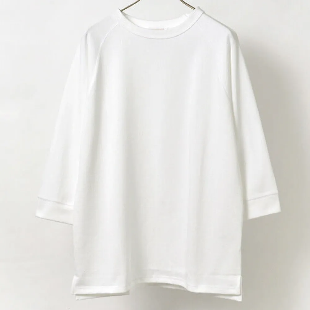 ROCOCO T-Shirts^/ Hemmed Jersey Cotton Crew Neck Cut & Sew