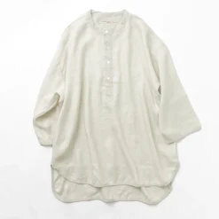 ROCOCO T-Shirts^/ Linen cloth Henley Neck T-Shirt