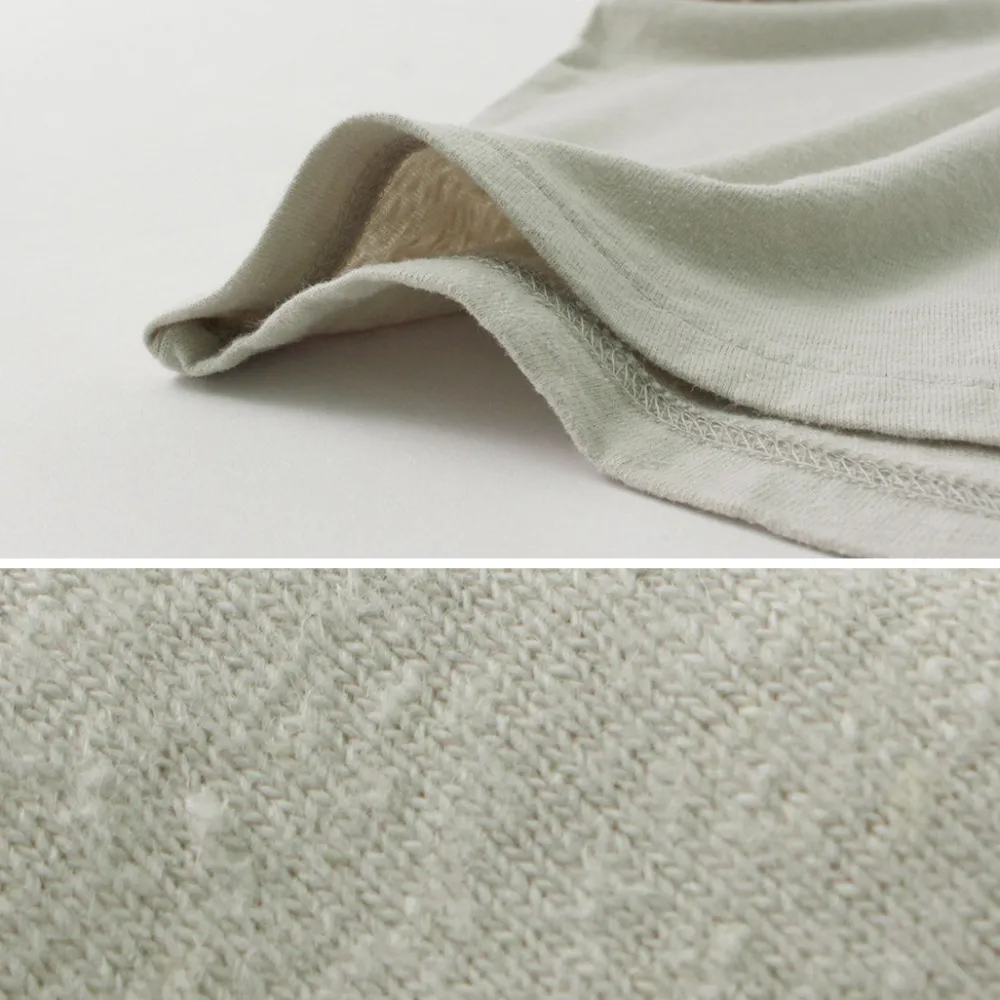 ROCOCO T-Shirts^/ Linen Cotton Key Neck T-Shirt