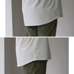 ROCOCO T-Shirts^/ Linen Cotton Key Neck T-Shirt
