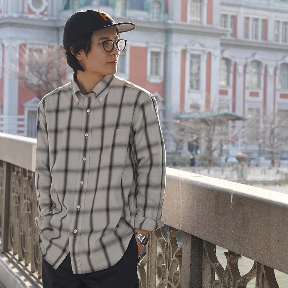 ROCOCO Shirts^/ Ombre Check Button Down Shirt Classic Fit