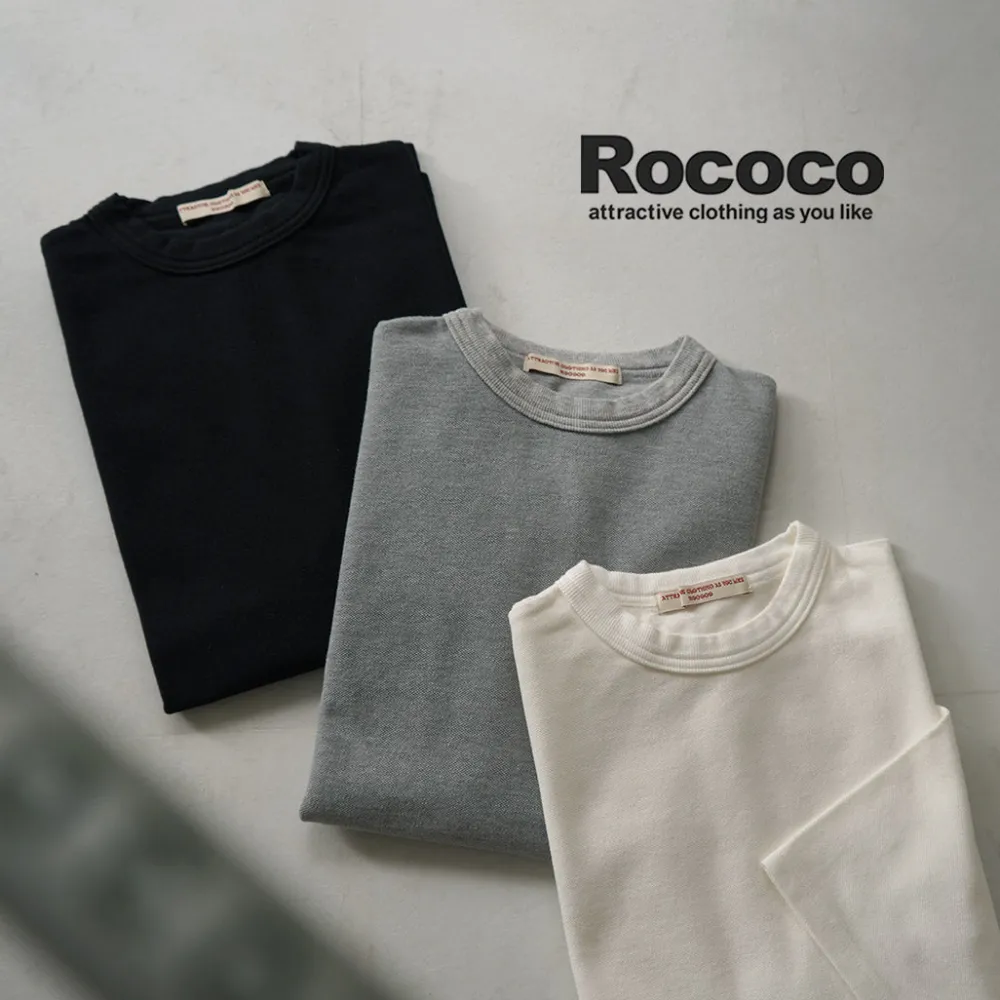 ROCOCO T-Shirts^/ Pique 3/4 Sleeve T-Shirt