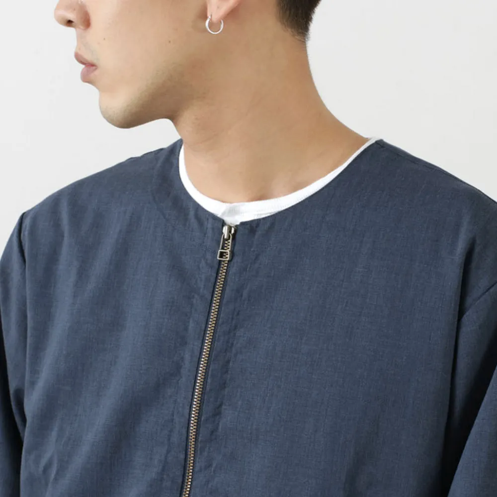 ROCOCO Cardigans^/ Polylammy Coolmax stretch collarless shirt cardigan