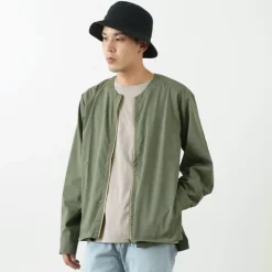 ROCOCO Cardigans^/ Polylammy Coolmax stretch collarless shirt cardigan