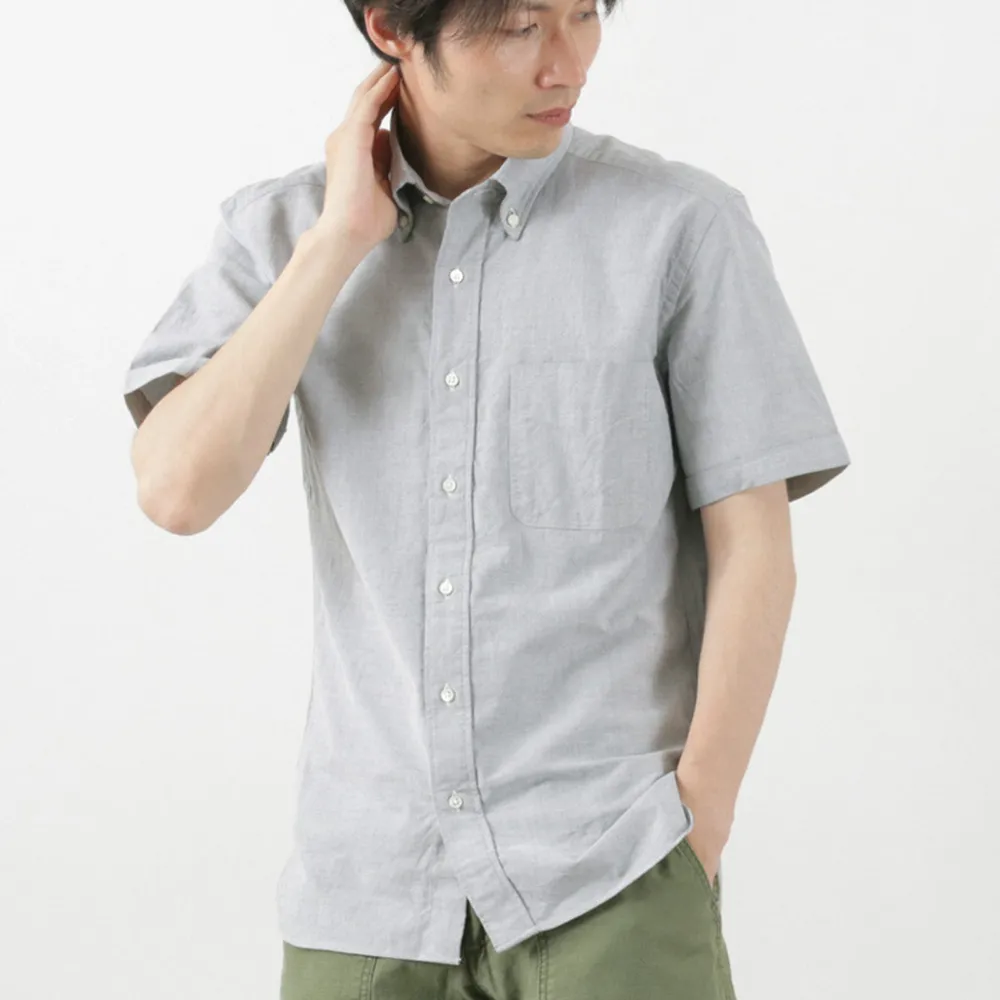 ROCOCO Shirts^/ Premium Oxford Short Sleeve Button Down Shirt