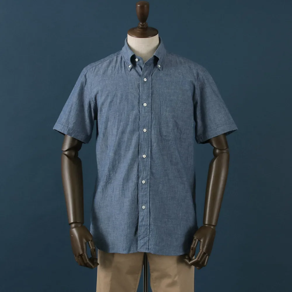 ROCOCO Shirts^/ Selvage Chambray S/S Button Down Shirt