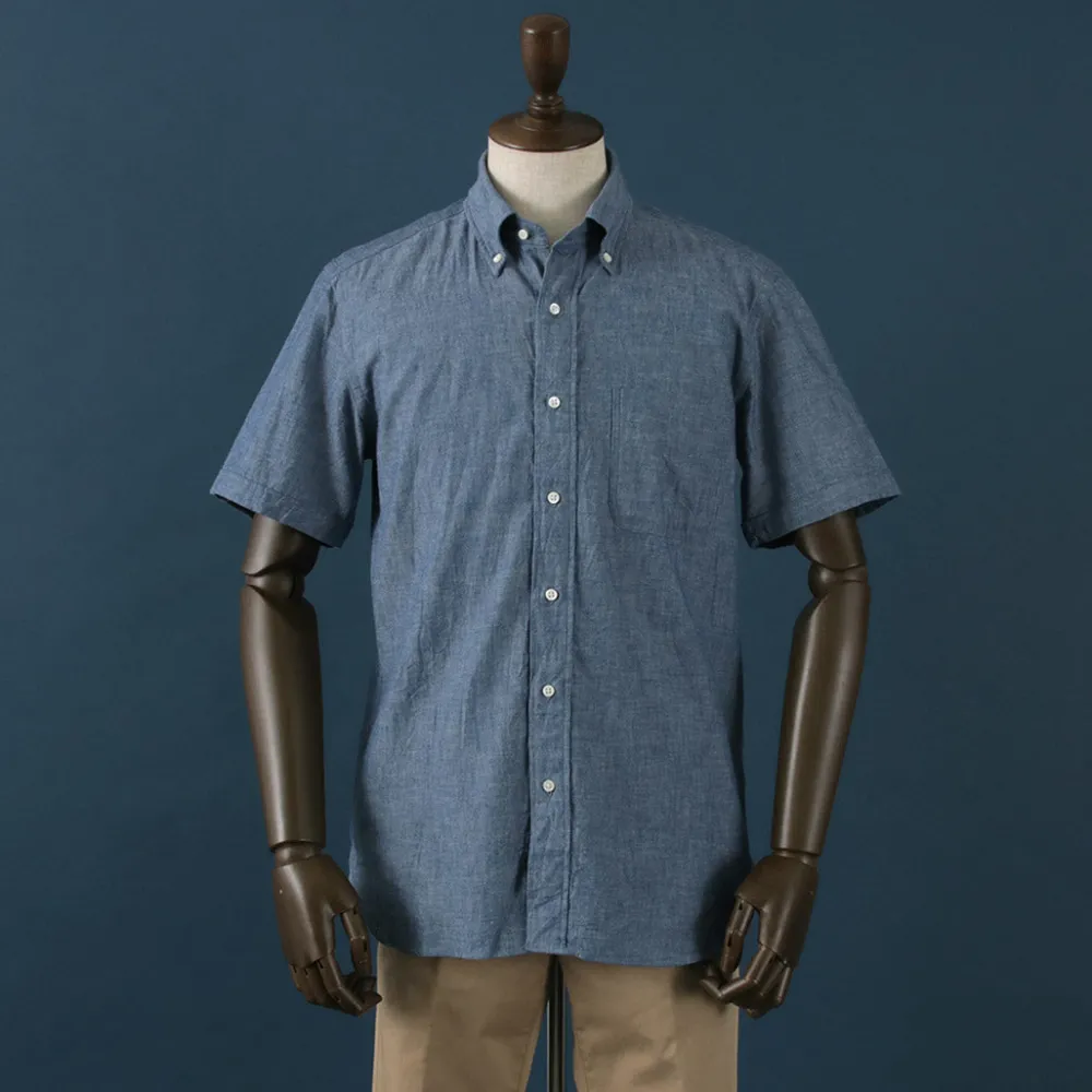 ROCOCO Shirts^/ Selvage Chambray S/S Button Down Shirt