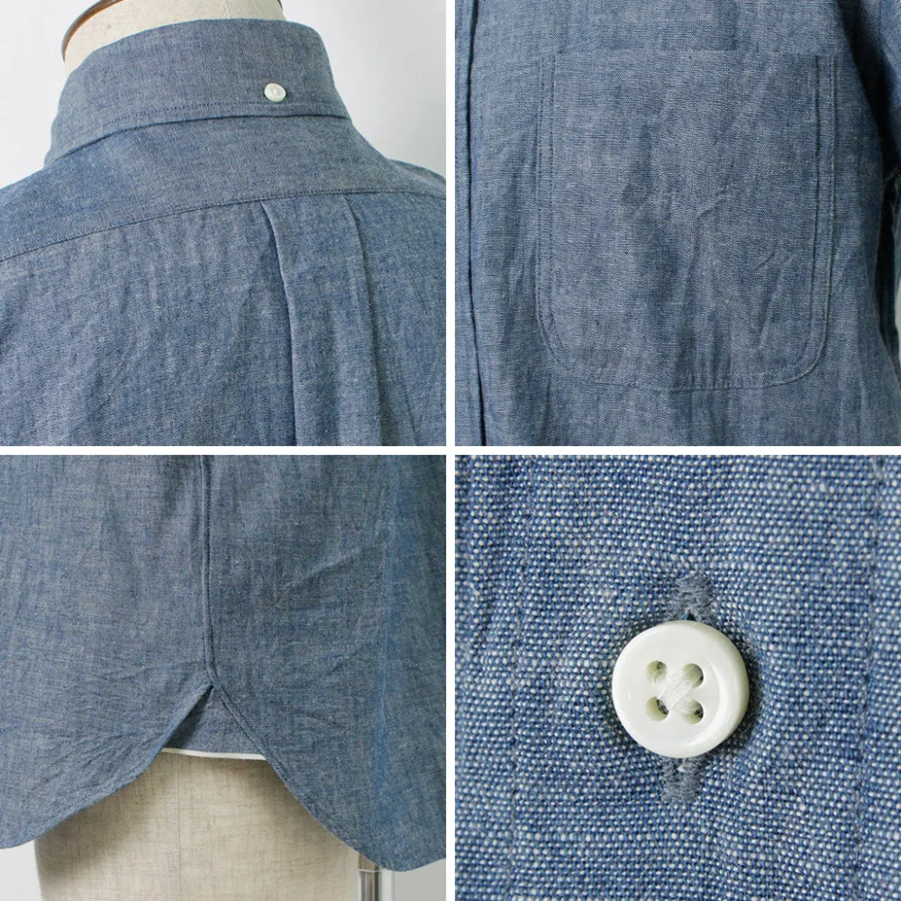 ROCOCO Shirts^/ Selvage Chambray S/S Button Down Shirt
