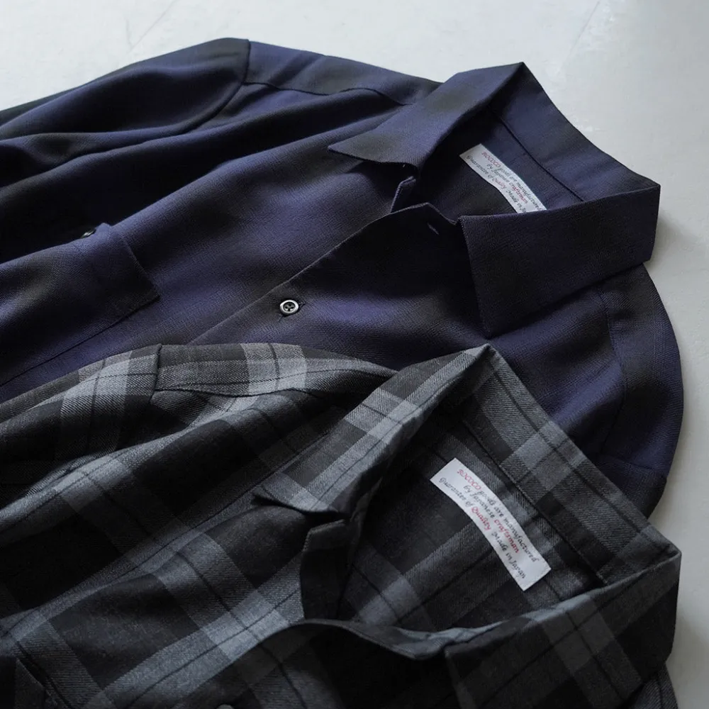 ROCOCO Shirts^/ Wool Open-Collared Shirt