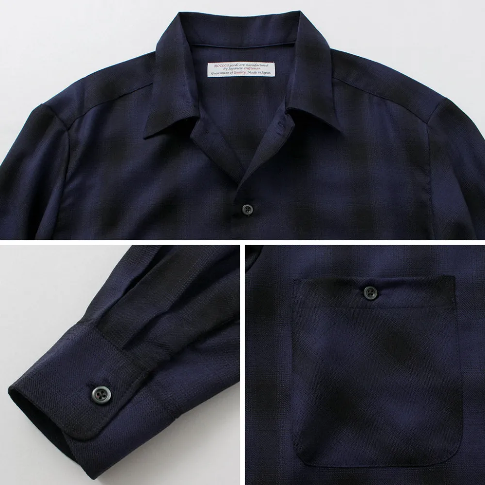 ROCOCO Shirts^/ Wool Open-Collared Shirt