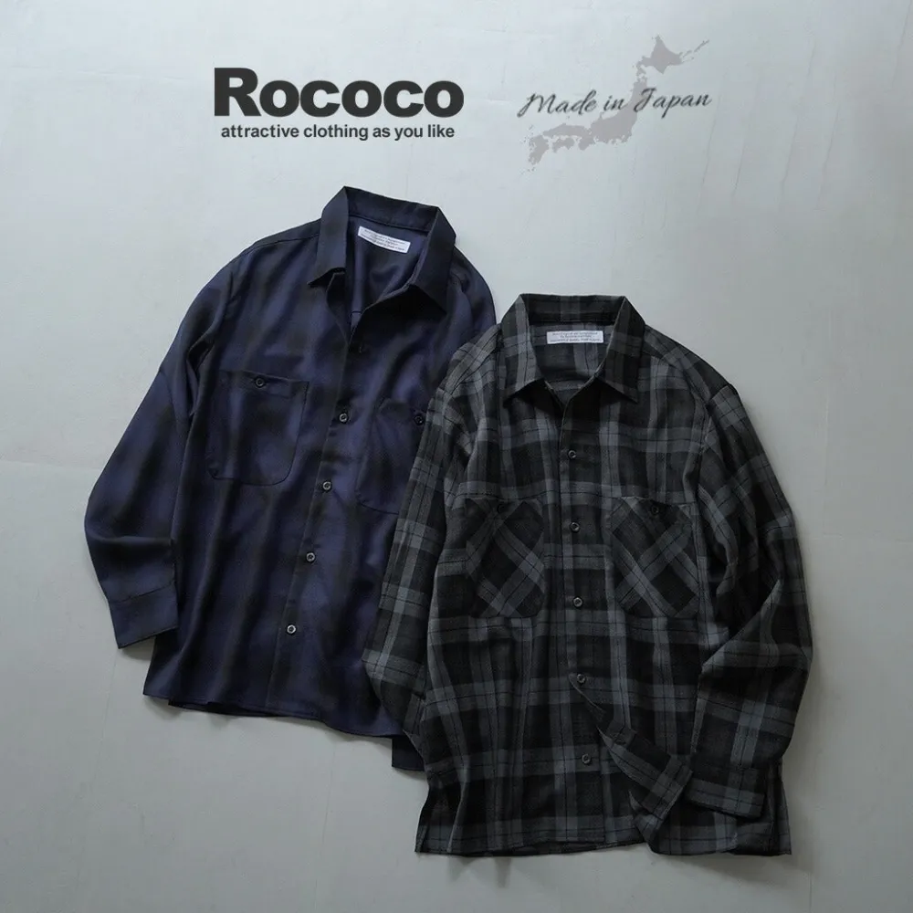 ROCOCO Shirts^/ Wool Open-Collared Shirt
