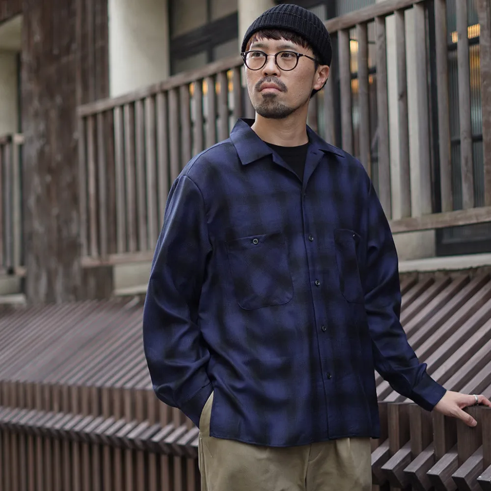 ROCOCO Shirts^/ Wool Open-Collared Shirt