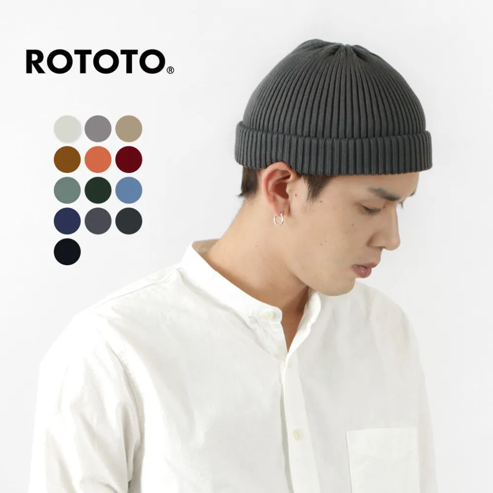 ROTOTO Hats^/ Cotton Roll Up Beanie
