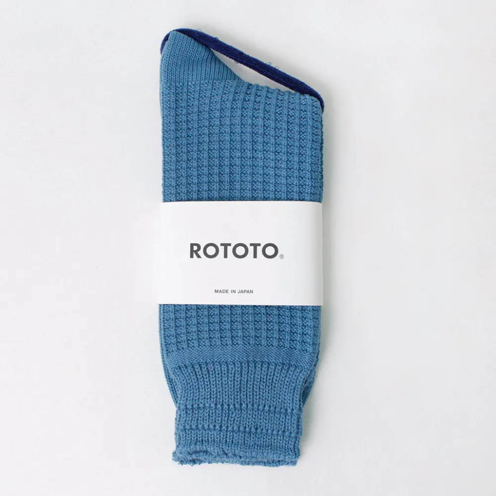 ROTOTO Socks^/ Cotton Waffle Crew Socks