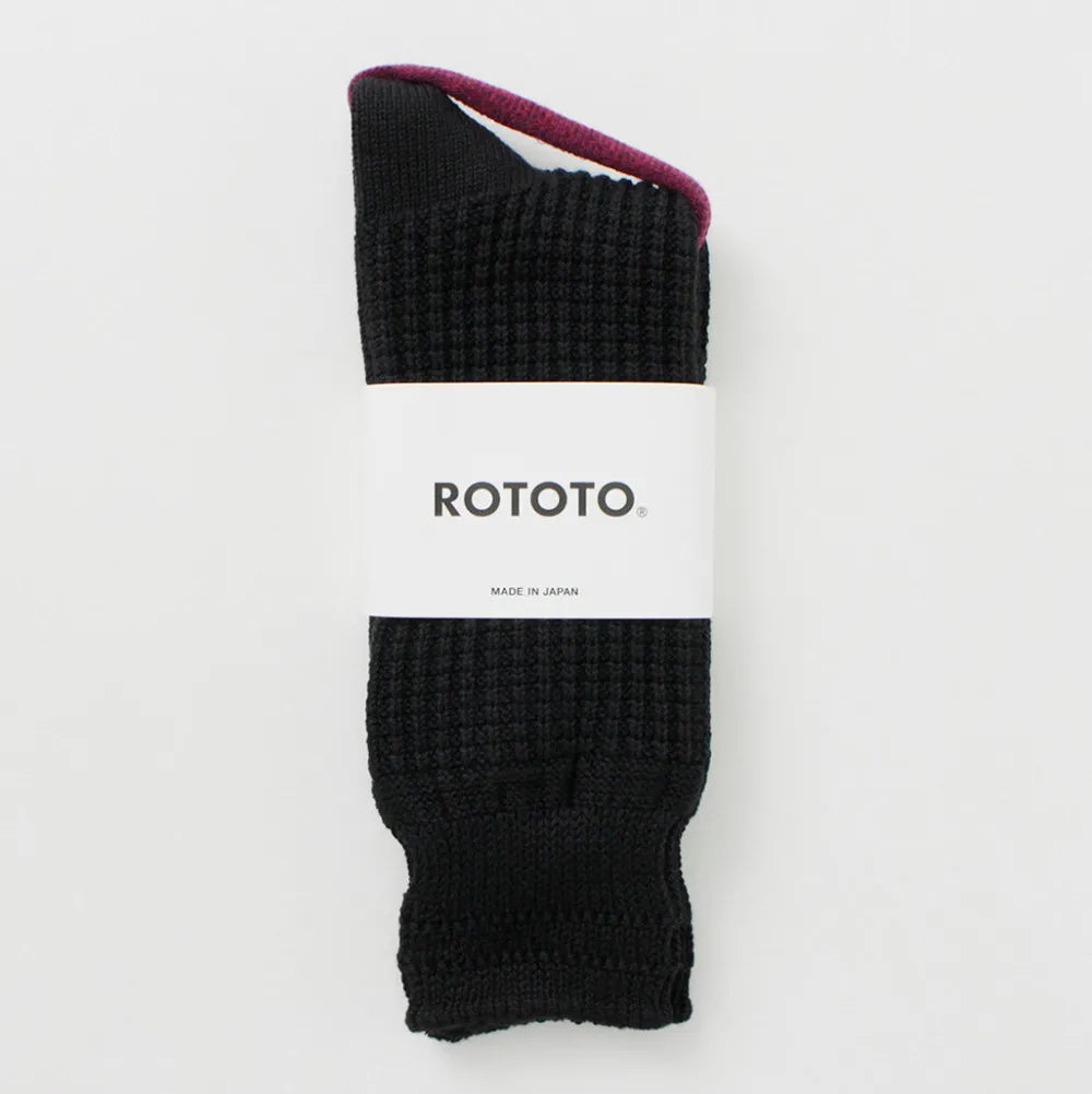 ROTOTO Socks^/ Cotton Waffle Crew Socks