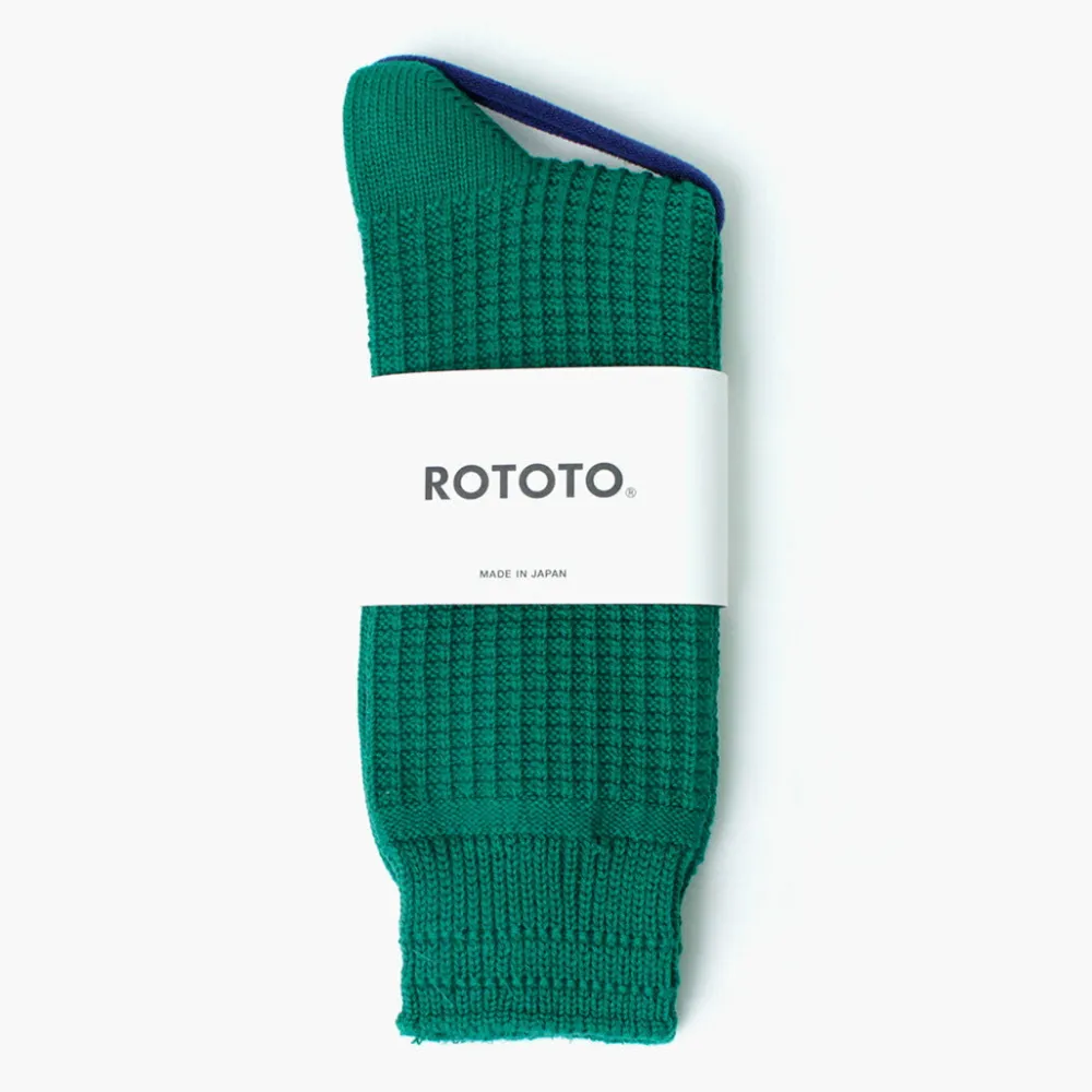 ROTOTO Socks^/ Cotton Waffle Crew Socks