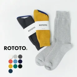 ROTOTO Socks^/ Cotton Waffle Crew Socks