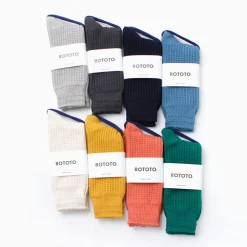 ROTOTO Socks^/ Cotton Waffle Crew Socks