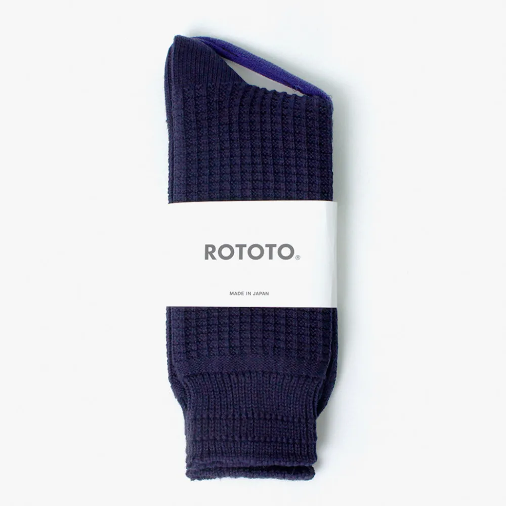 ROTOTO Socks^/ Cotton Waffle Crew Socks