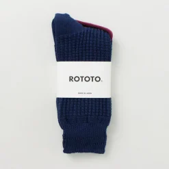 ROTOTO Socks^/ Cotton Waffle Crew Socks