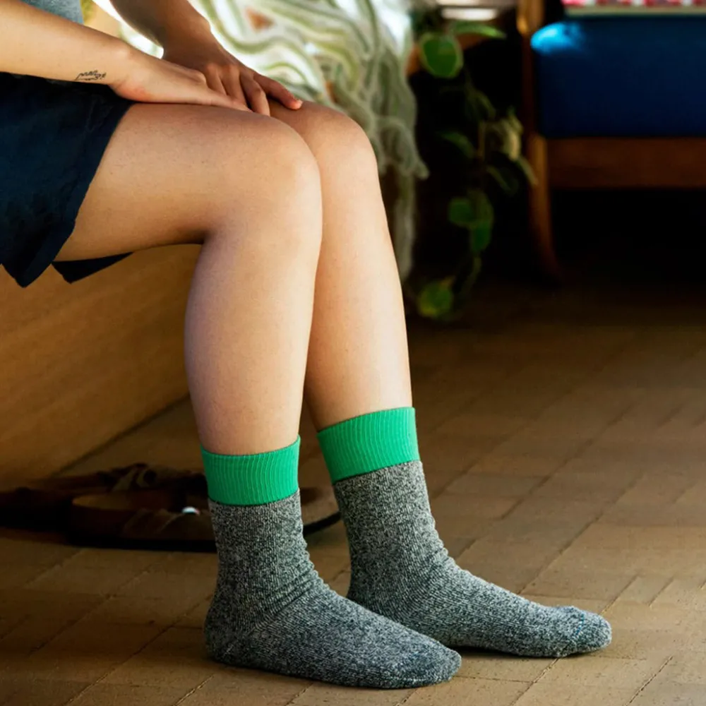 ROTOTO Socks^/ Double Face Crew Socks Silk & Cotton