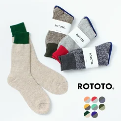 ROTOTO Socks^/ Double Face Crew Socks Silk & Cotton