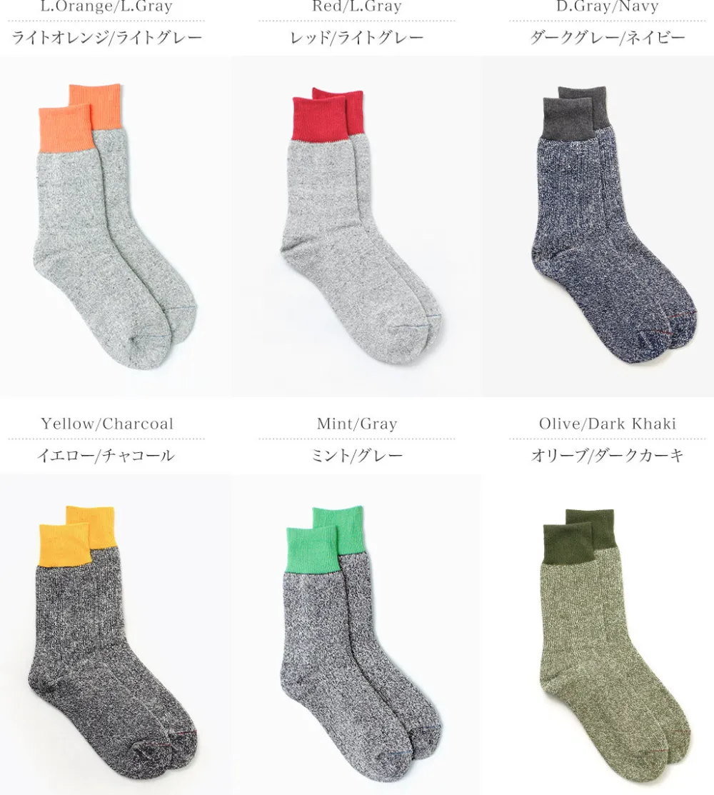 ROTOTO Socks^/ Double Face Crew Socks Silk & Cotton