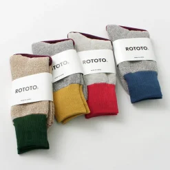 ROTOTO Socks^/ Double Face Crew Socks Silk & Cotton