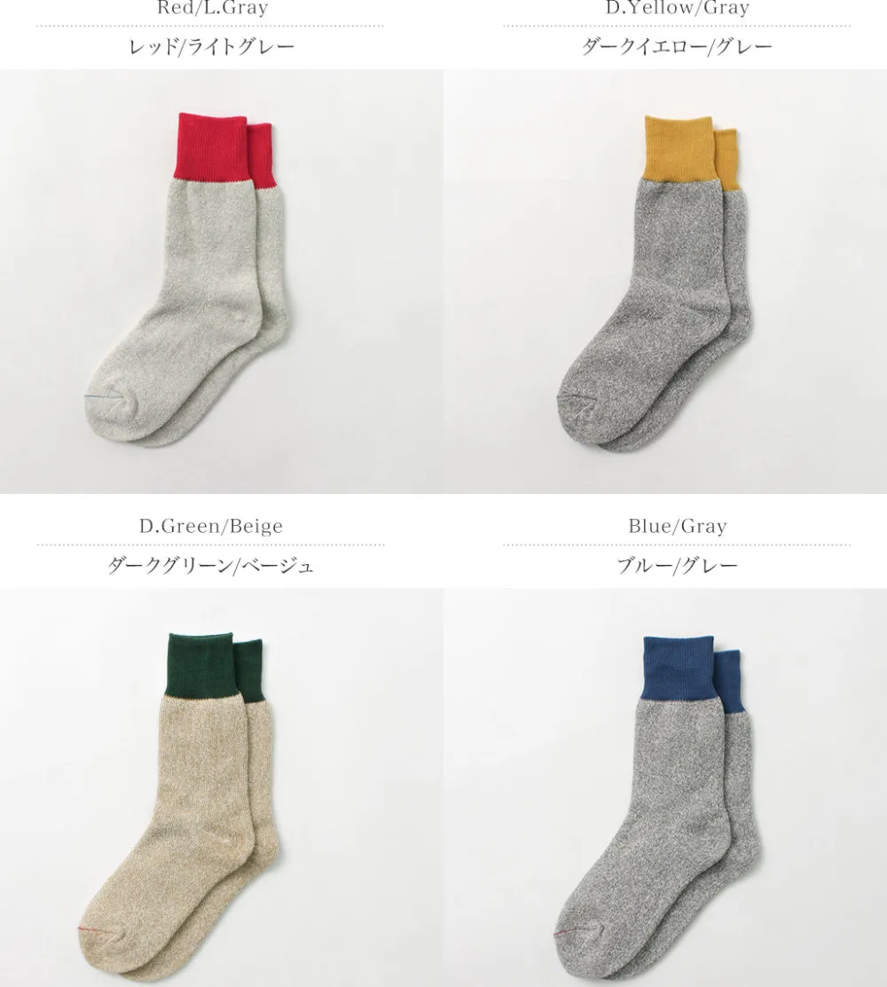 ROTOTO Socks^/ Double Face Crew Socks Silk & Cotton