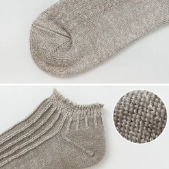 ROTOTO Socks^/ Linen Cotton Rib Socks Short