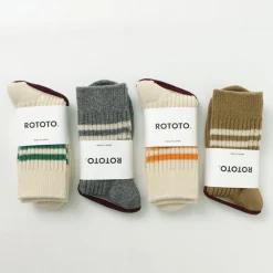 ROTOTO Socks^/ Merino Lambs Wool Striped Socks