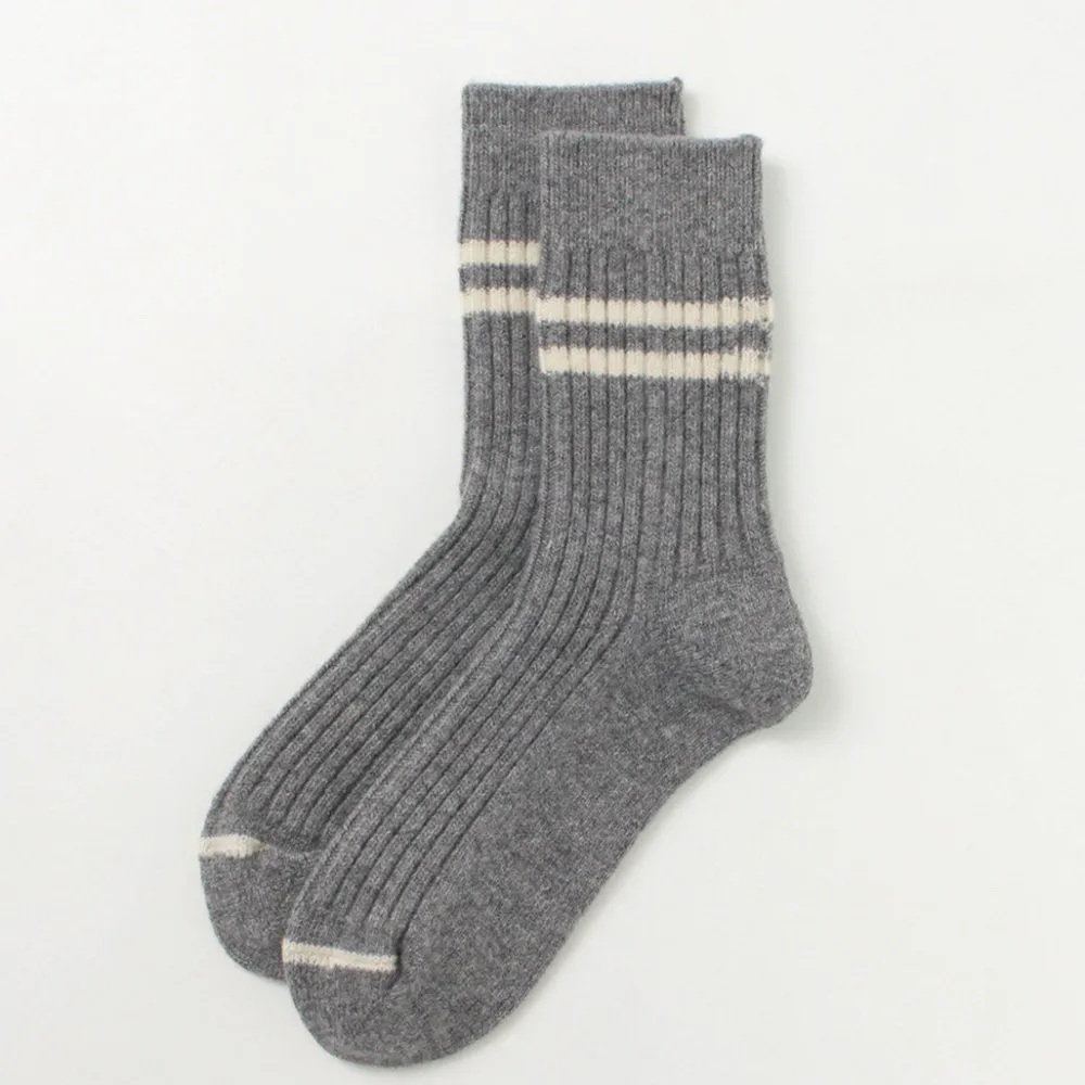 ROTOTO Socks^/ Merino Lambs Wool Striped Socks
