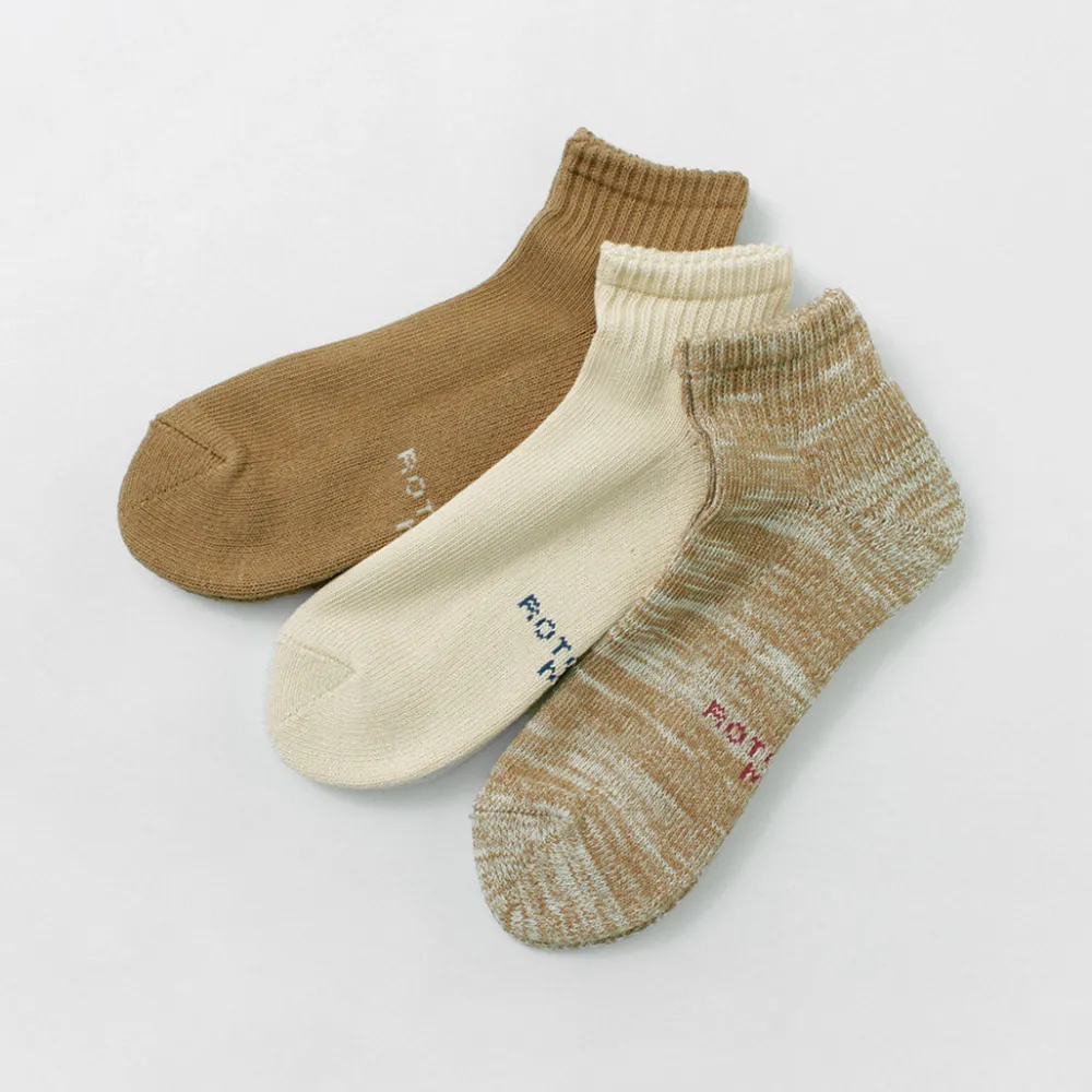 ROTOTO Socks^/ Organic daily 3 pack ankle socks