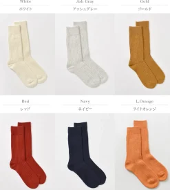 ROTOTO Socks^/ R1327 Cotton wool ribbed crew socks