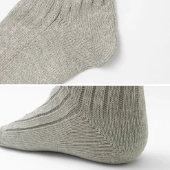 ROTOTO Socks^/ R1461 linen cotton ribbed socks