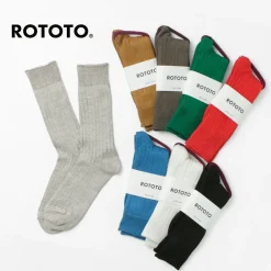 ROTOTO Socks^/ R1461 linen cotton ribbed socks